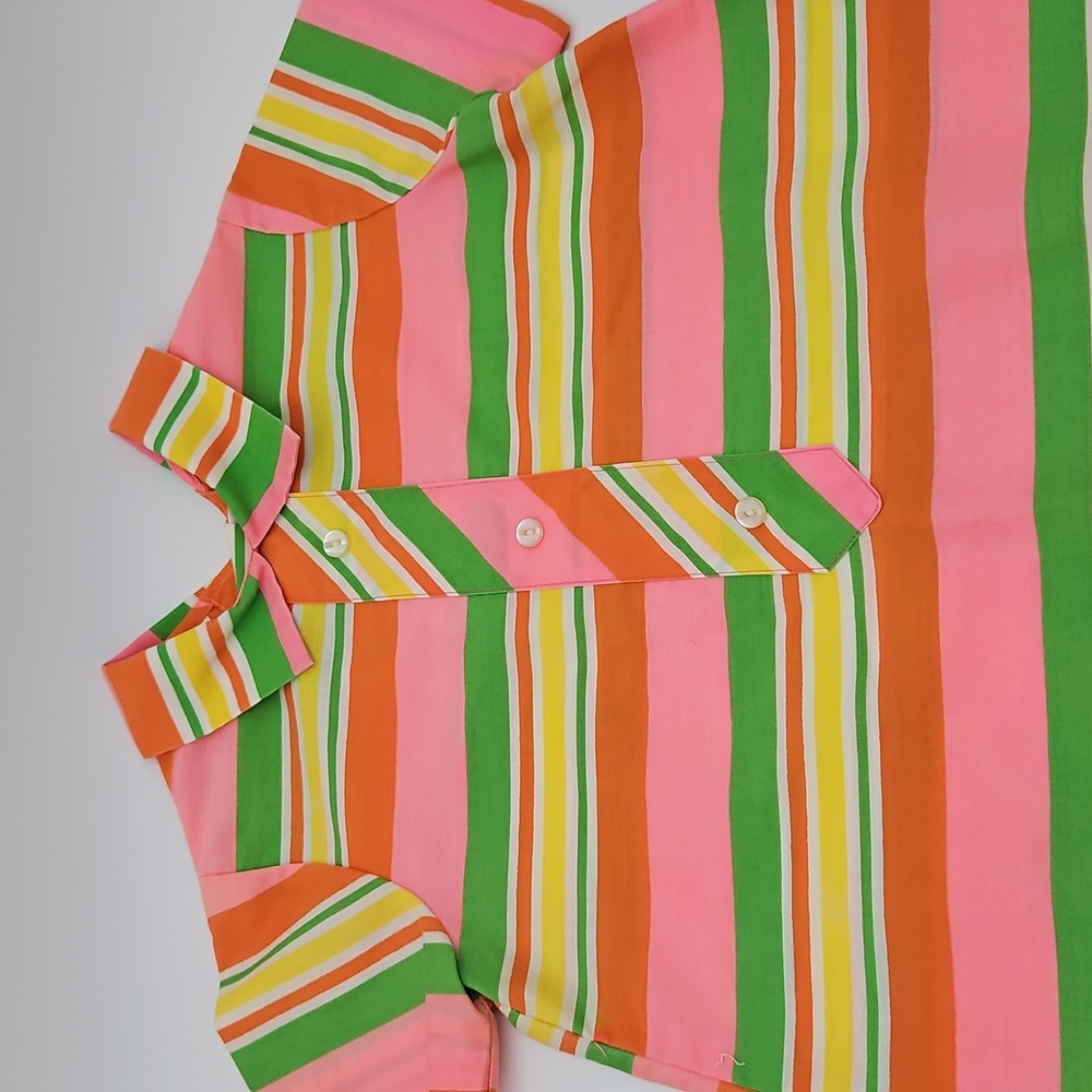 Little Miss Pink Orange Dress with Stripes Kids Girl Purse Chain Vintage 60s 70s - Picture 3 of 9
